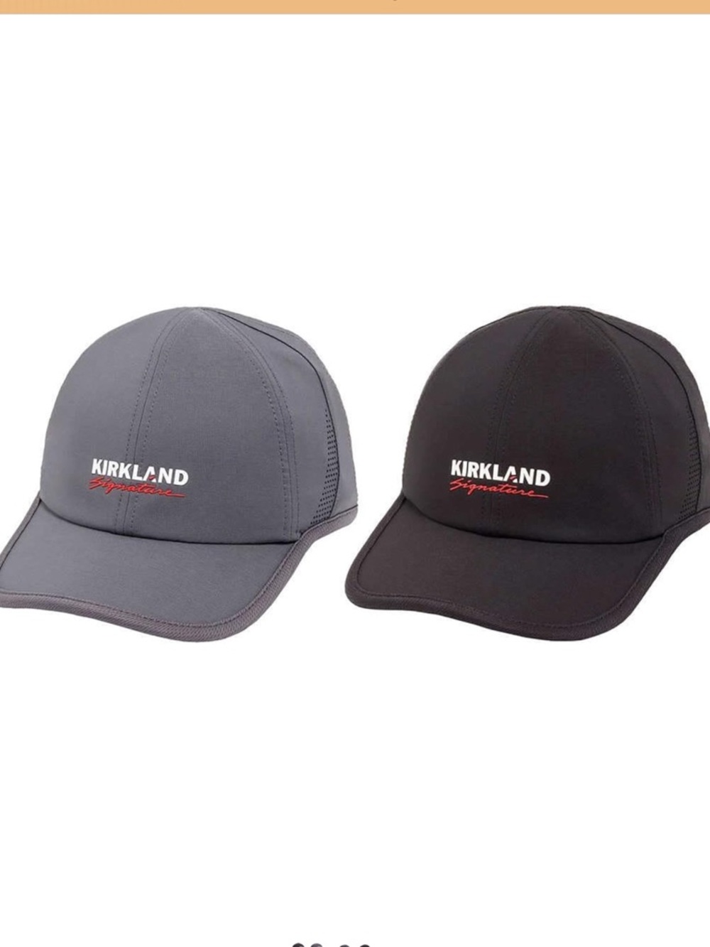 KIRKLAND Signature Unisex Logo Hat, 2-Pack (Adjustable fit, Grey and Black)